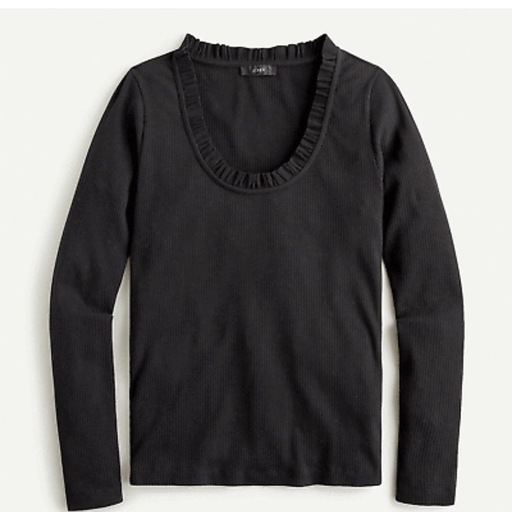 ❤️❤️ Ribbed ruffle neck T-Shirt J.Crew